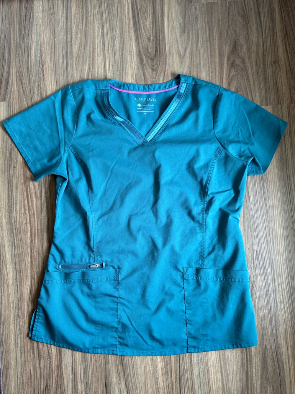 Healing Hands Purple Label Caribbean Blue Scrub Top